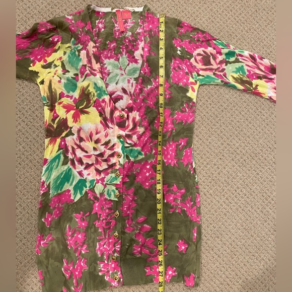 Charlotte Tarantola Floral Button-Down Cardigan Size S - Picture 11 of 11